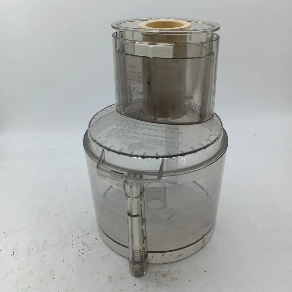 Cuisinart DLC-8 Food Processor Work Bowl Lid Chute Pusher OEM DLC-877B Clear